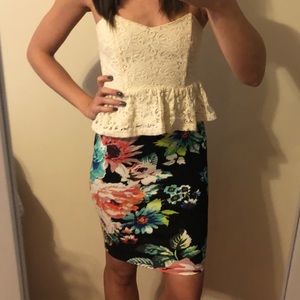H&M Floral Print Skirt